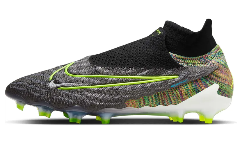 Nike Gripknit Phantom GX Elite Dynamic Fit Fusion FG Black White Blue Glow Volt (DV6973-071)