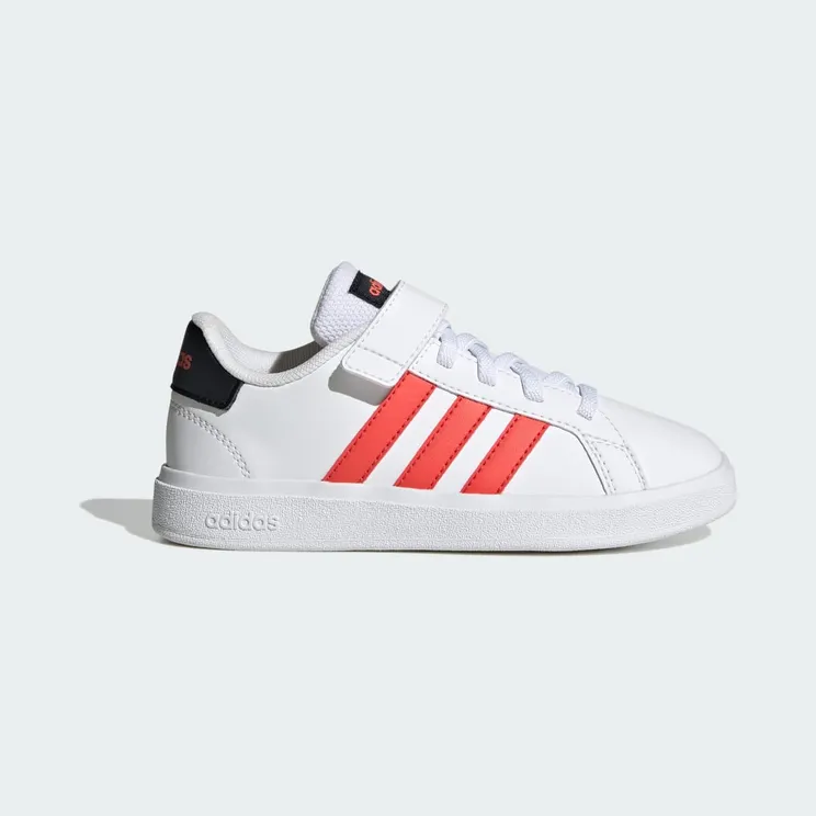 adidas Grand Court Court met Elastische Veters en Klittenband Cloud White / Bright Red / Core Black (IG4840)