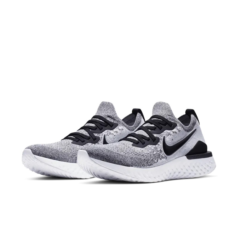Nike Epic React Flyknit 2 White White Pure Platinum Black (BQ8928-101)