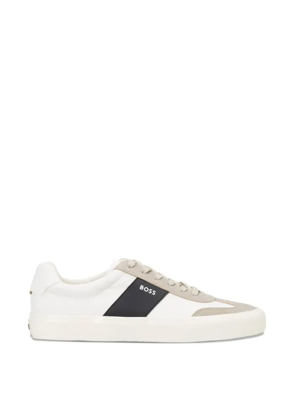 BOSS Low-top sneakers with suède afwerking – White (50563847)