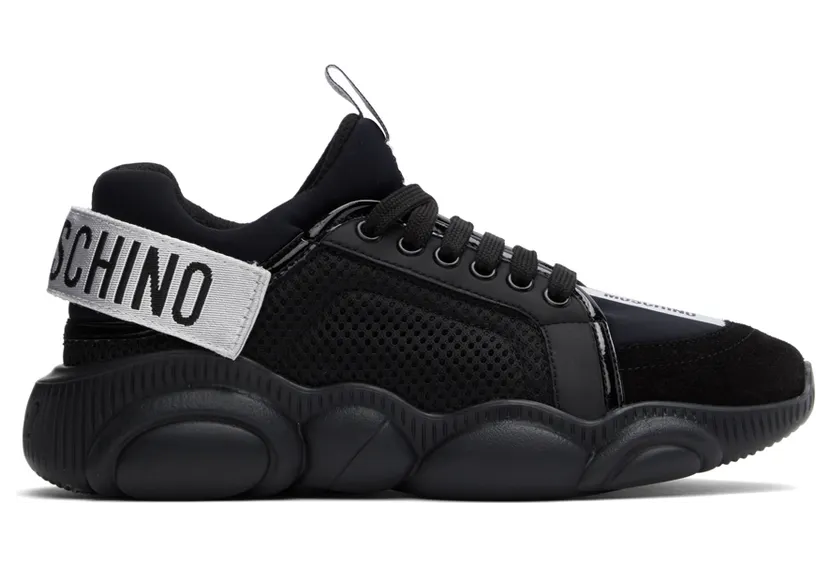 Moschino Black Strap Teddy Sneakers (MA15113G0E_ MR1)