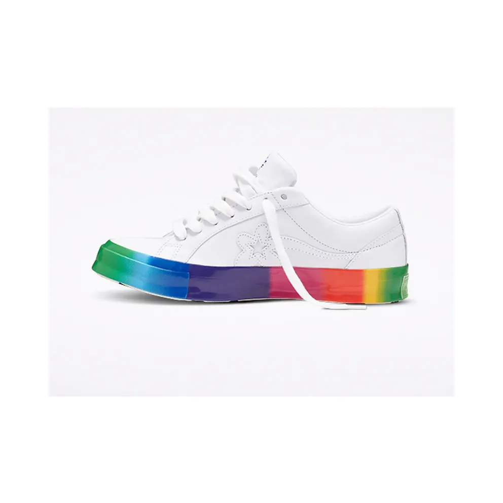 Converse One Star Ox Golf Le Fleur Rainbow Sole White/White-Multi (166409C)