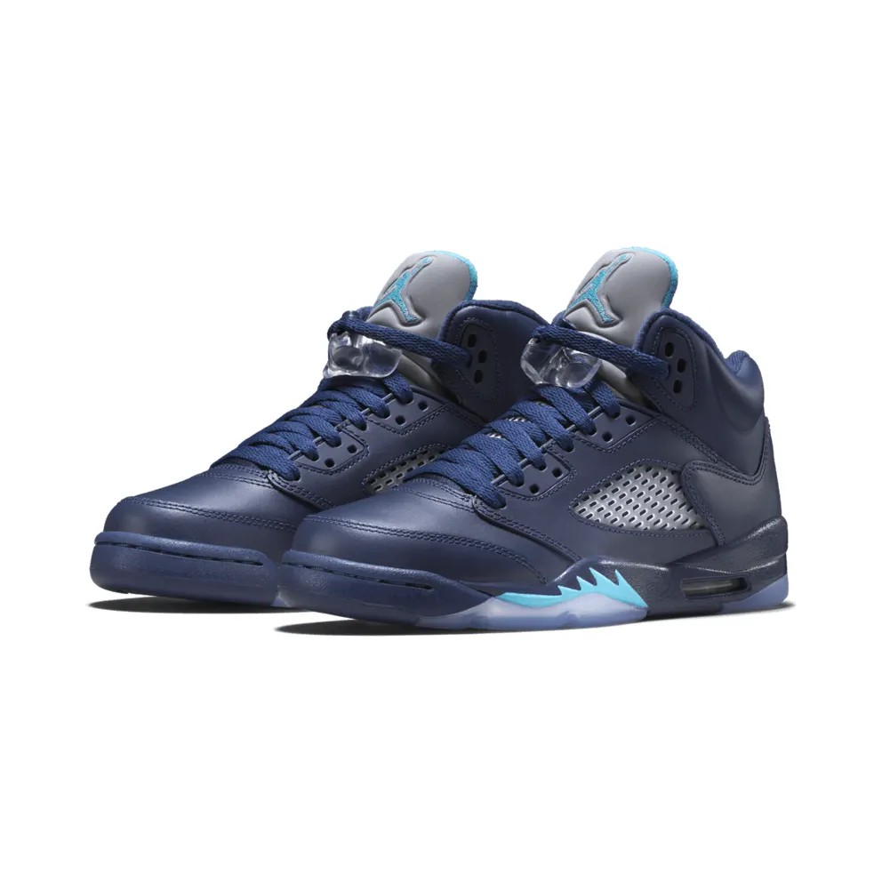 Jordan 5 Retro Pre-Grape (GS) Midnight Navy/Turquoise Blue-White (440888-405)