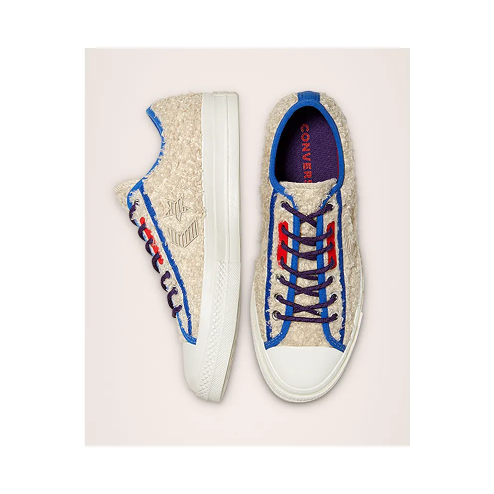 Converse Unisex Retro Sherpa Star Player Low Top White Swan/egret/poppy Red (169521C)