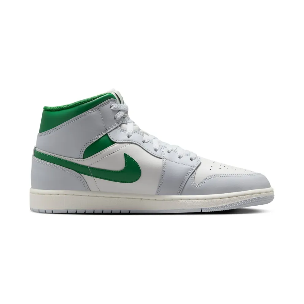 Jordan 1 Mid “White Pure Platinum Pine Green” (DQ8426-142)