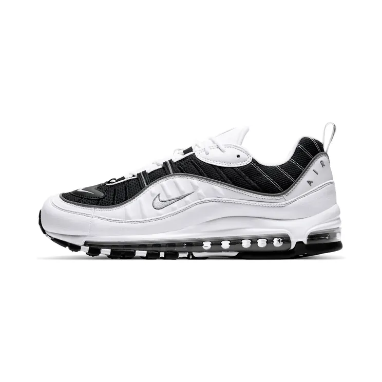 Nike Air Max 98 Oreo “White / Black / Metallic Pewter” (CJ0592-100)