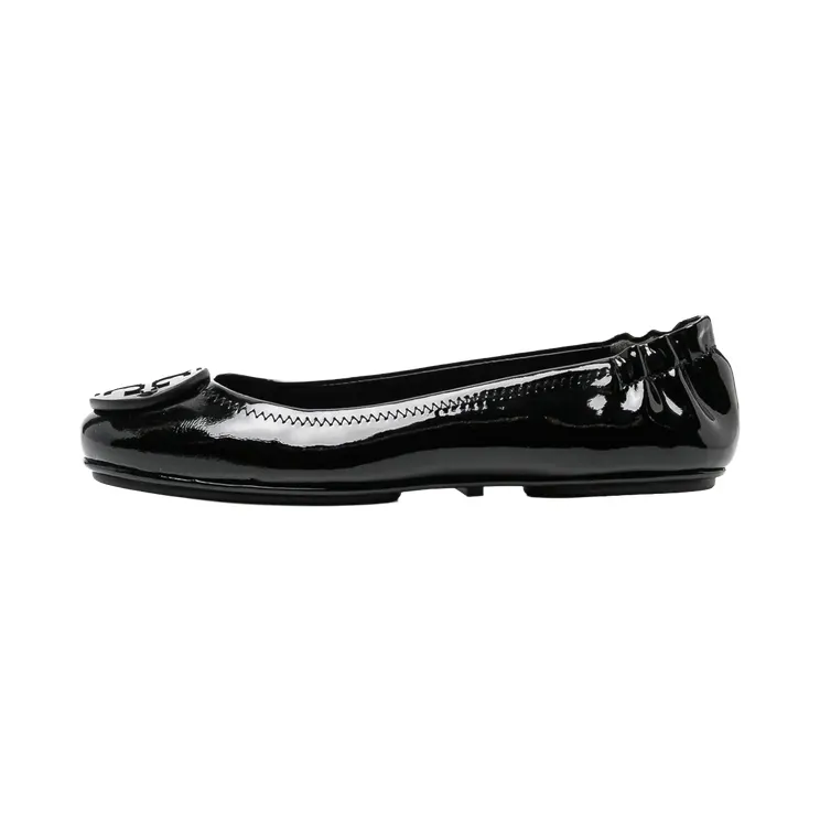 Tory Burch Minnie Travel Ballet Flats “Black Patent” (141368-006)