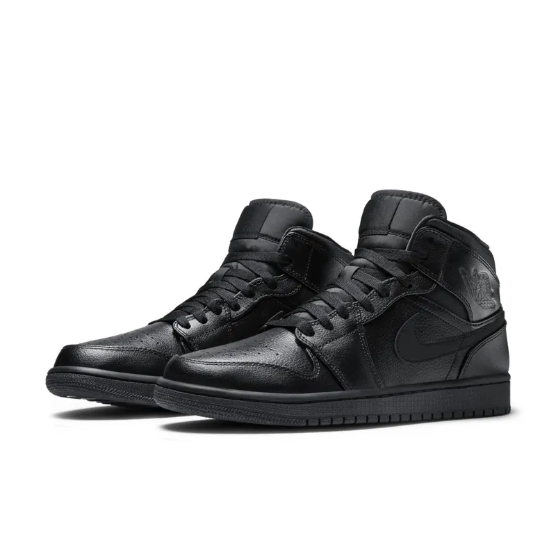 Jordan 1 Retro Mid Black Black/Black/Black (554724-030)