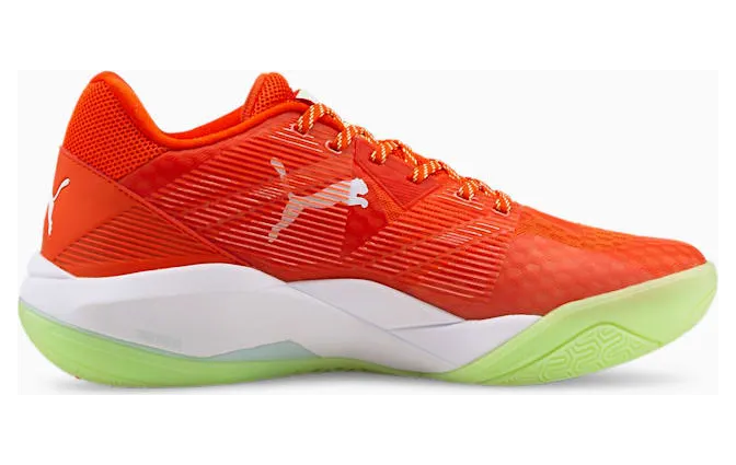 Puma Eliminate Power Nitro handbalschoenen Groen/Wit/Oranje (106460-04)