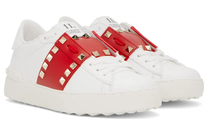 Valentino Garavani White & Red Rockstud Untitled DS5 Bianco/Rouge Pur (1W2S0A01ZTN) (4)