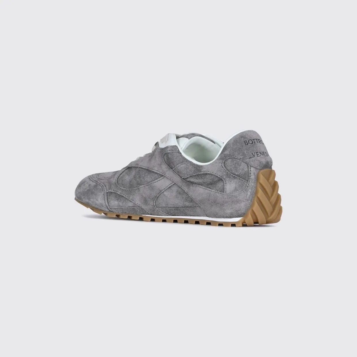 Bottega Veneta Orbit Flash Suede Sneakers with Notched Sole Grey (867941V3MS01596) (2)