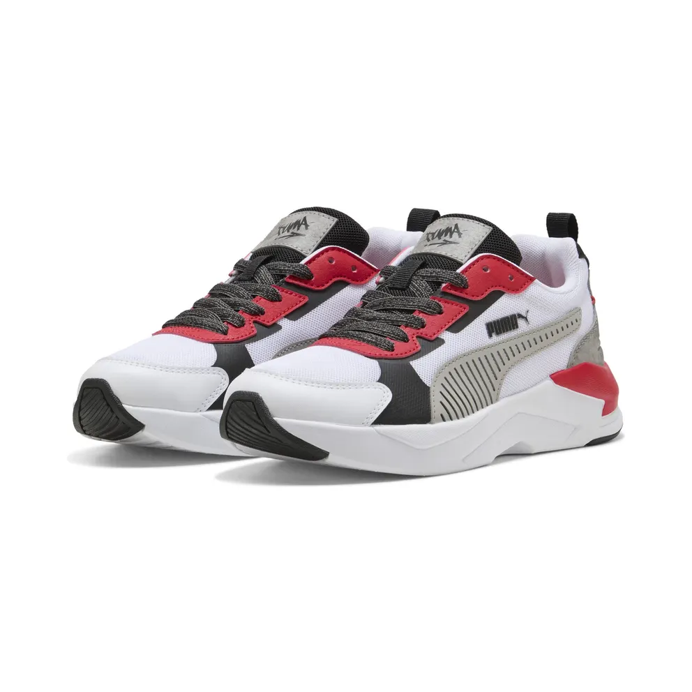 Puma X-Ray 3 MID 90s “Puma White / Gray Echo / For All Time Red” (405023_01)