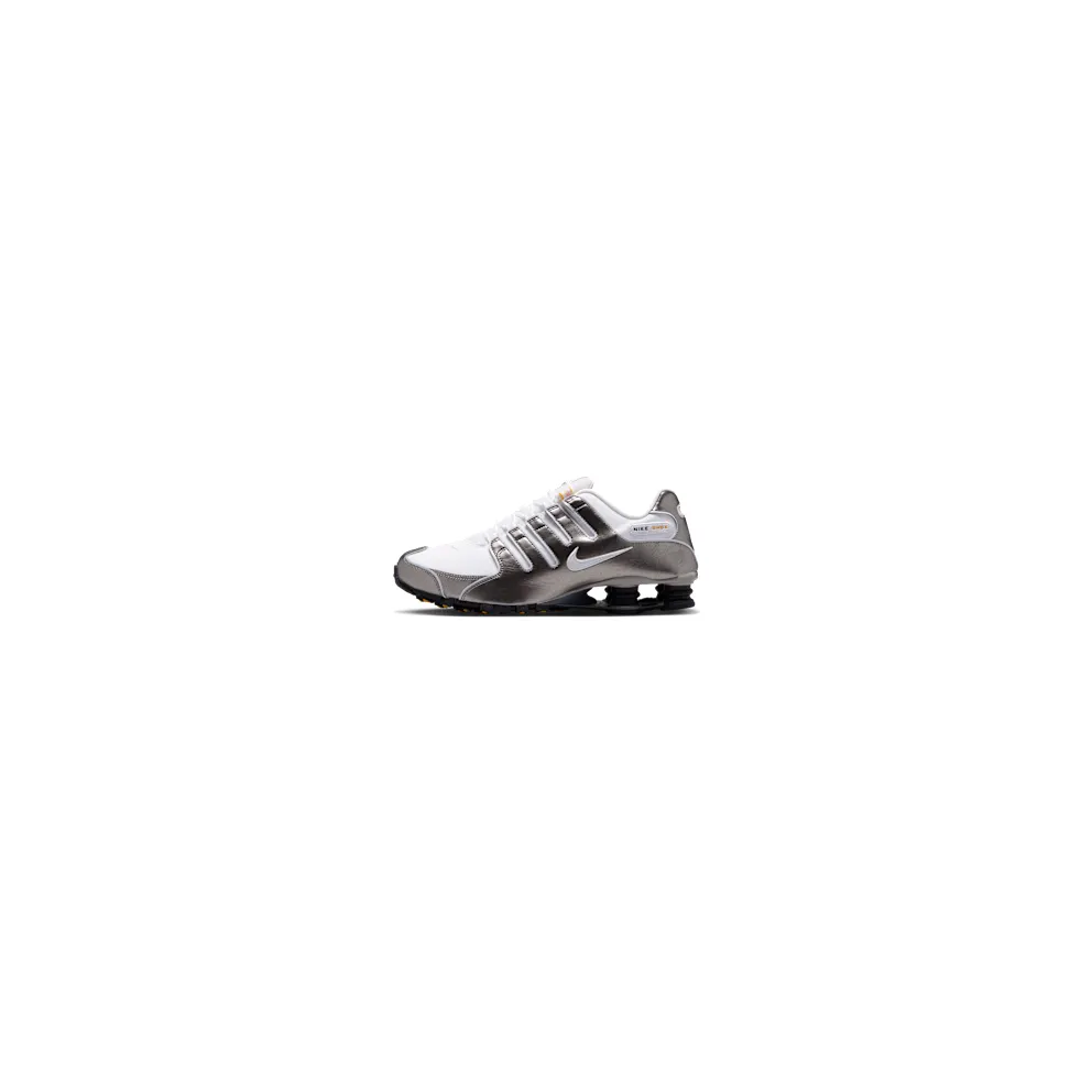 Nike Shox NZ “Summit White / Metallic Pewter / University Gold” (IU7506-100)
