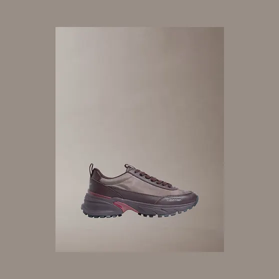 Calvin Klein Trailblazer — Leather Runner “Bordeaux / Rhubarb” (HW0HW029990KR)