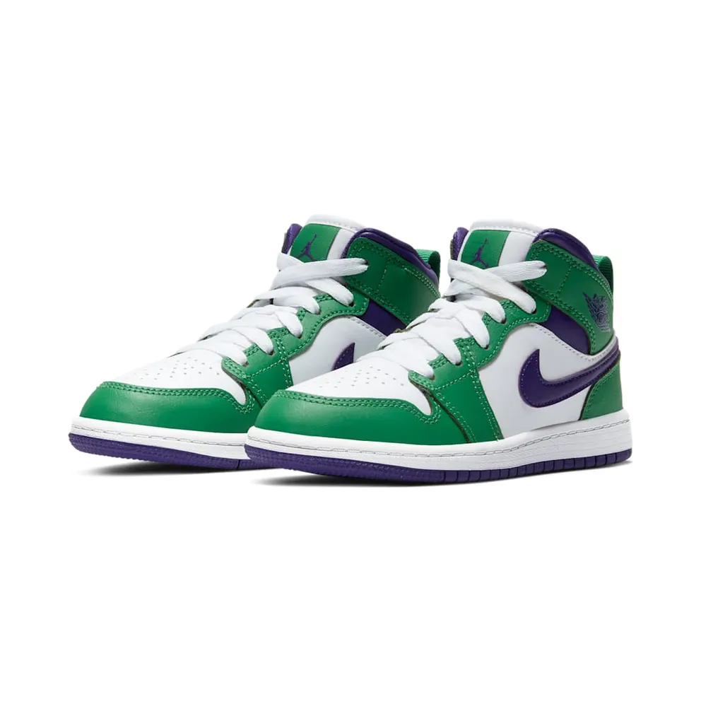 Jordan 1 Mid Incredible Hulk (PS) Aloe Green/White-Court Purple (640734-300)