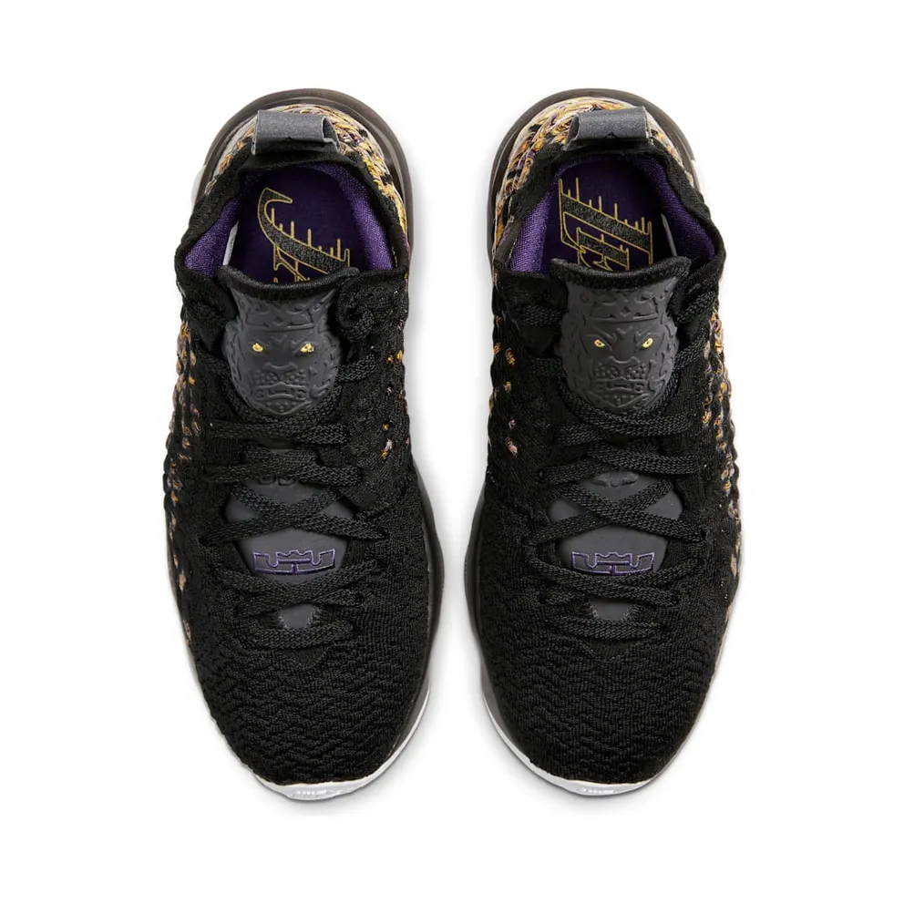 Nike LeBron 17 Lakers (GS) Black/White-Eggplant-Amarillo (BQ5594-004)