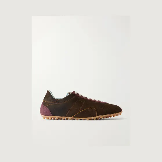 Maison Margiela Sprinters Paneled Suede Sneakers Brown (S97WS0104)