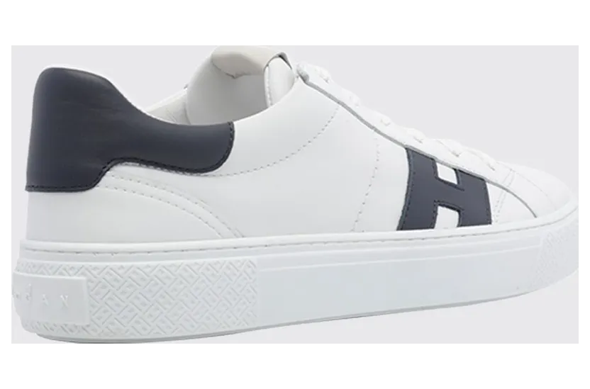 Hogan Crosswind Smooth Calfskin Sneakers with H Logo White (HXM7050GF10U450FD5) (2)