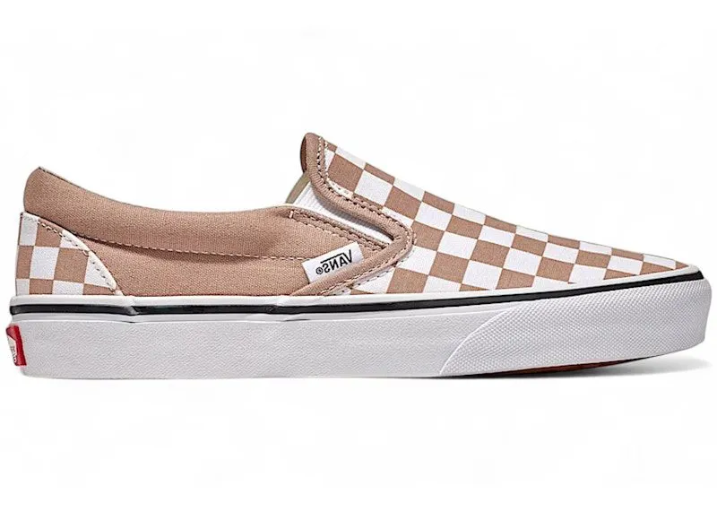 Vans Classic Slip-On Checkerboard Warm Taupe Brown White (VN000D6YE2V)