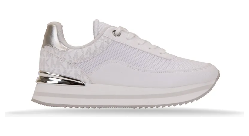 Michael Kors Hattie Trainer “White/Grey/Silver” (49T5HAFS1D)