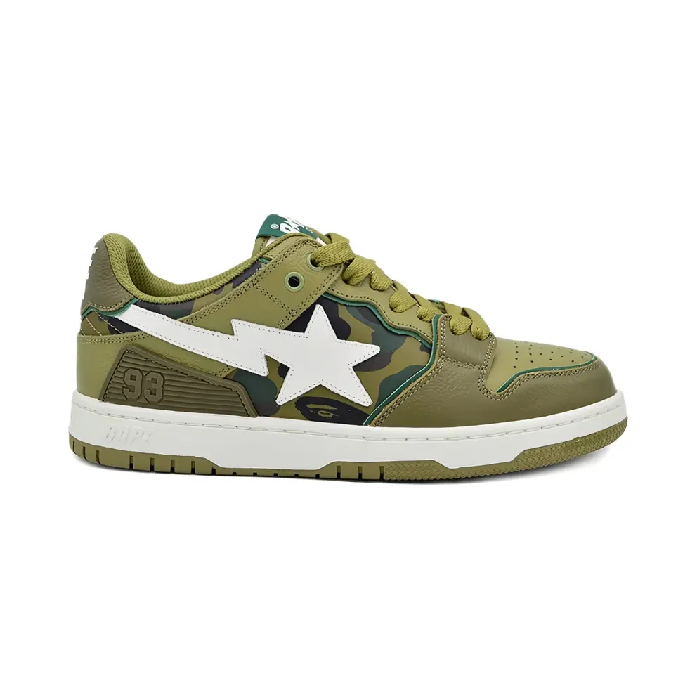 Bape A BATHING APE® SK8 STA Olive Drab/Green Camo sneakers – Grün (001FWJ301026OLD)