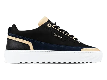Mason Garments Firenze Nubuck/Leather – Black/Creme/Navy Schwarz (FW20-2C)
