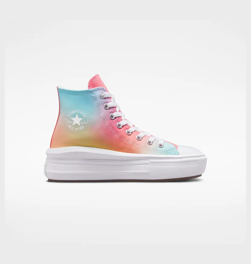 Converse Chuck Taylor All Star Move Platform Rainbow Ombre Lawn Flamingo/egret/white