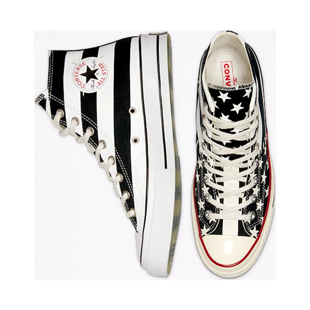 Converse Chuck 70 Archive Restructured Hi American Flag Black White Black/White-Egret (166425C)