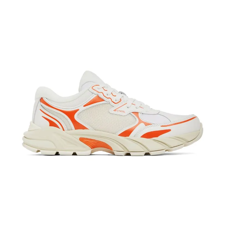 Heron Preston White & Orange Block Stepper Low-Top Sneakers (HMIA027S22FAB0010120)