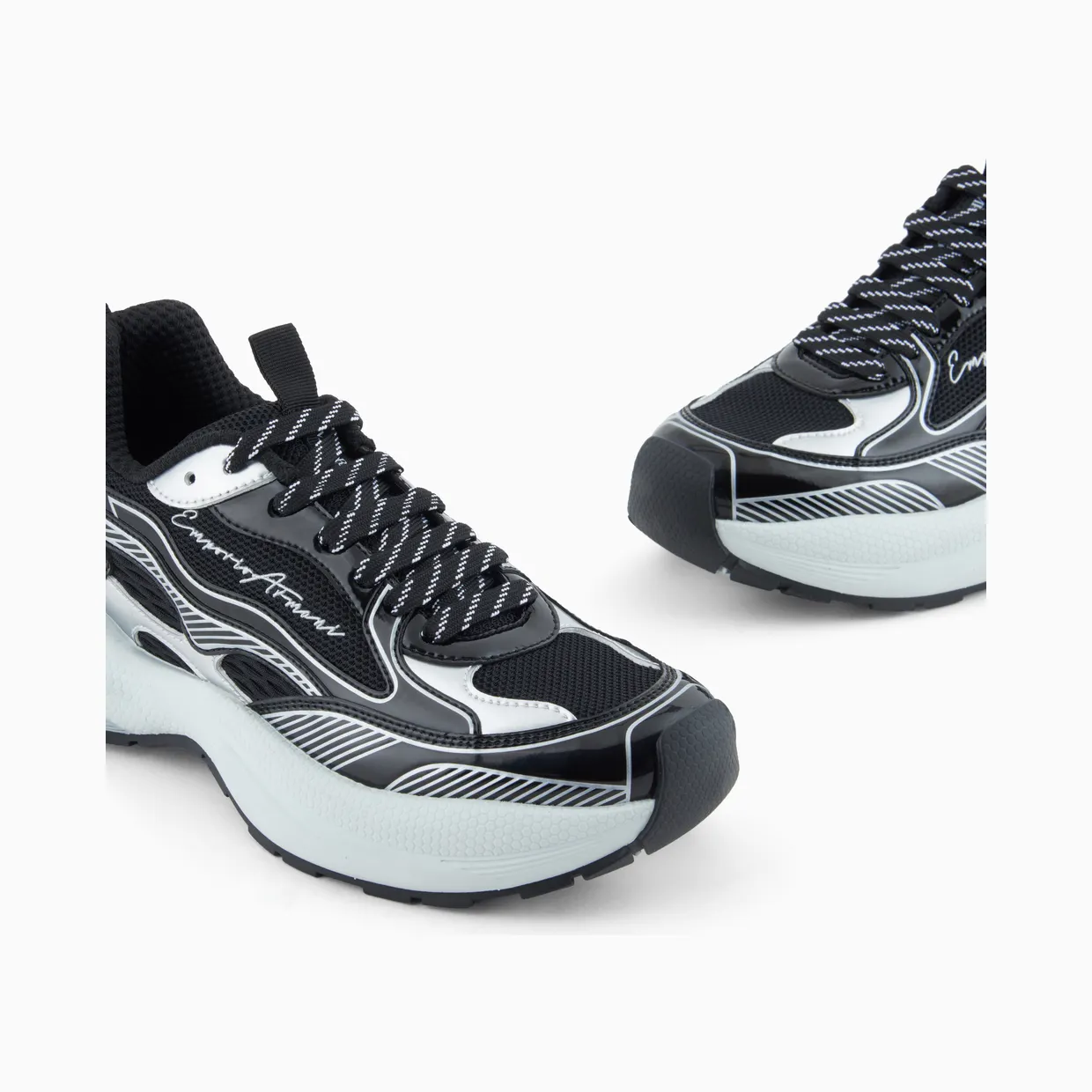 Armani Sneakers With Laminated Details And Signature Logo (EW003056-AF19766-MC372) (5)