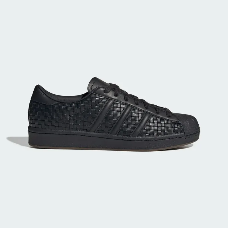 Adidas SUPERSTAR VINTAGE Shoes Core Black / Core Black / Blue (JR6002)