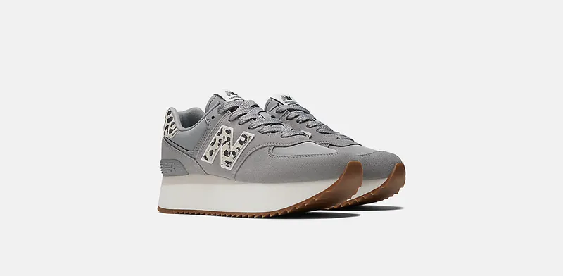 New Balance 574 Plus Shadow Grey Leopard Print (WL574ZDB)
