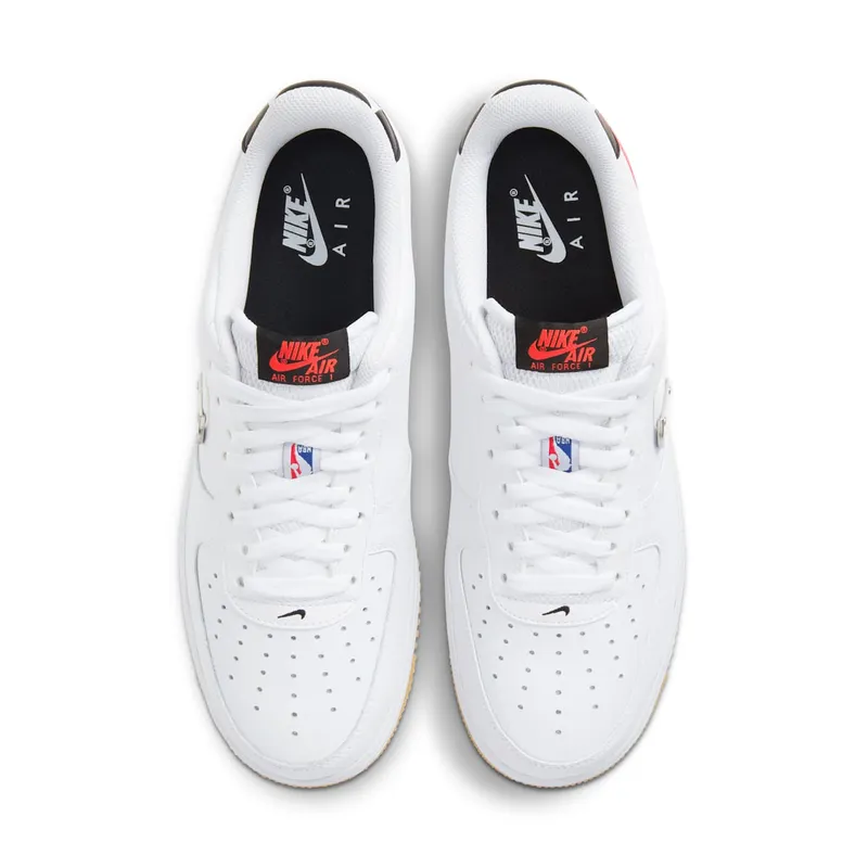 Nike Air Force 1 Low NBA White Crimson Gum White/Bright Crimson-Black-White (CT2298-101)