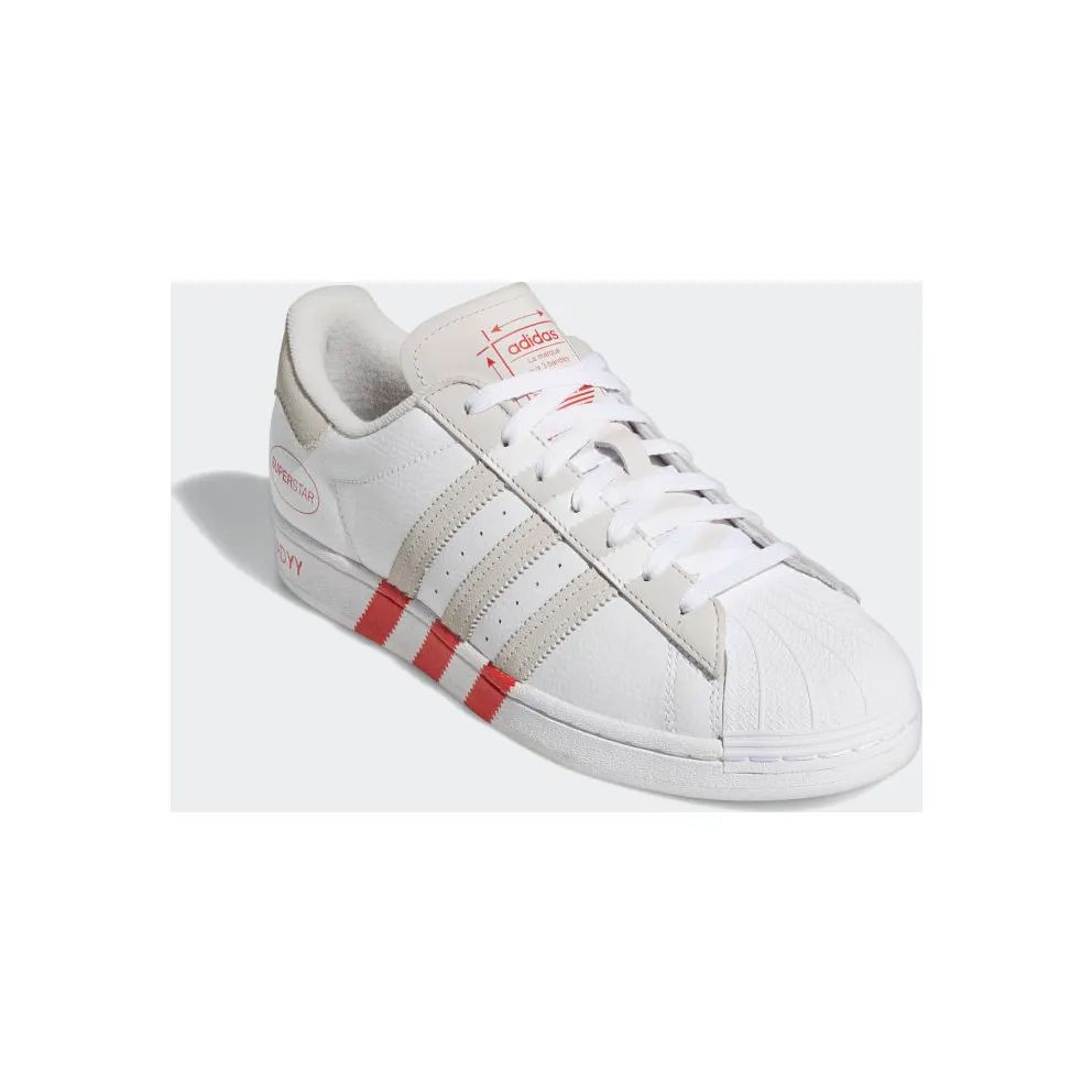 Adidas Superstar Cloud White / Grey One / Vivid Red (GY0995)