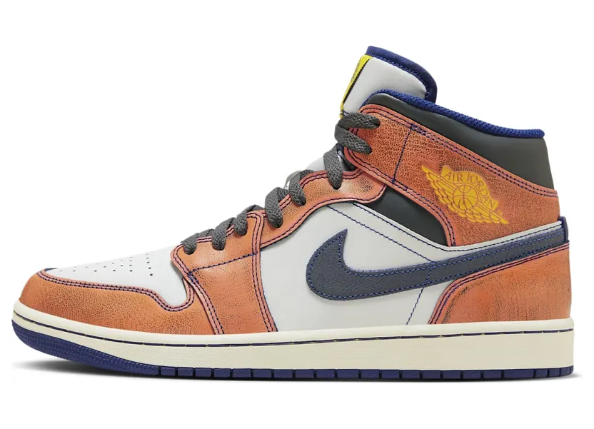 Jordan 1 Mid SE Summit White Crimson Bliss Deep Royal Blue Iron Grey (FV3619-106)