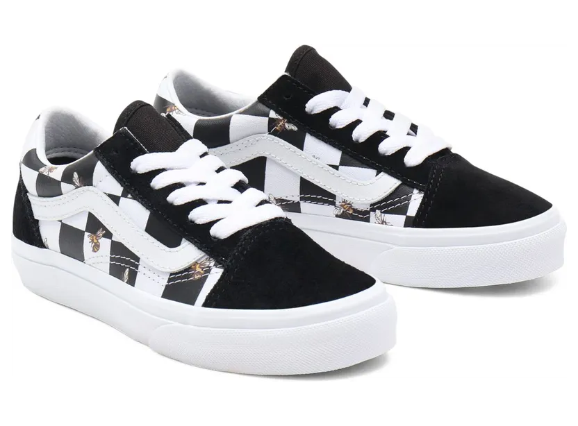VANS Bee Check Old Skool Kinderschoenen Zwart (VN000W9T9EH)