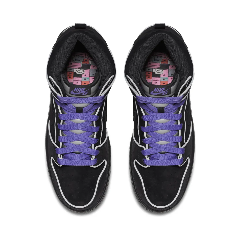 Nike Dunk SB High Black Purple Box Black/Black-White-Purple Haze (833456-002)