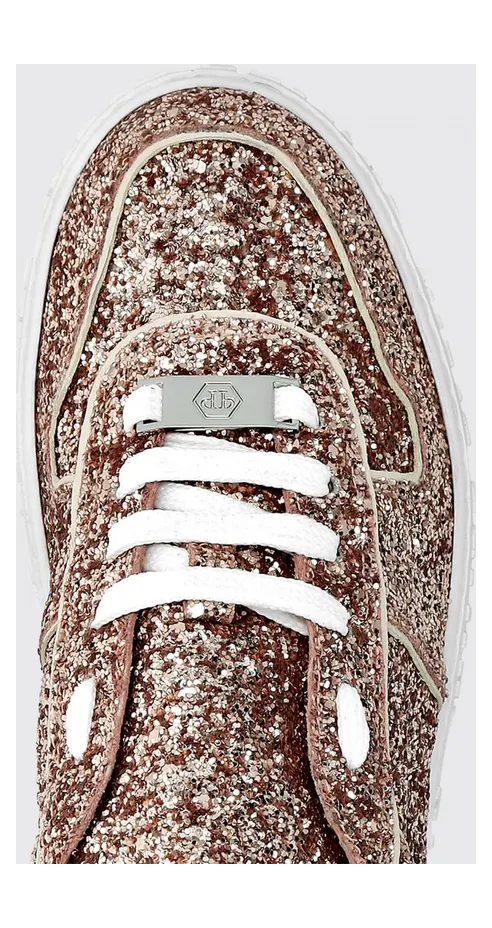 Philipp plein Low Top Glitter Technical Fabric Sneakers with Embroidery Pink (AAASWSC2243PTE003N23) (3)