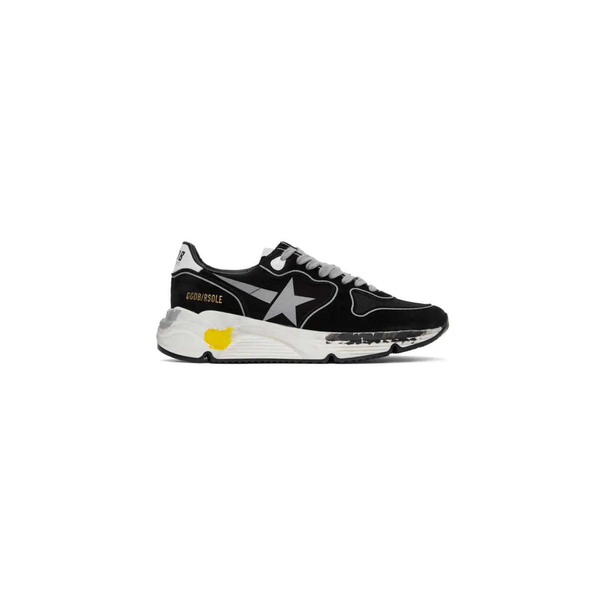 Golden Goose Black and Silver Running Sole Sneakers (GMF00126.F000326.901)