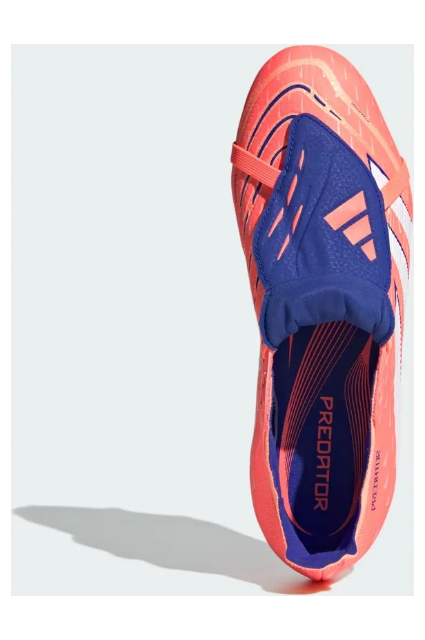 Adidas Predator League Fold-Over Tongue FG/MG “Signal Coral / Cloud White / Beam Orange” (JI1112)
