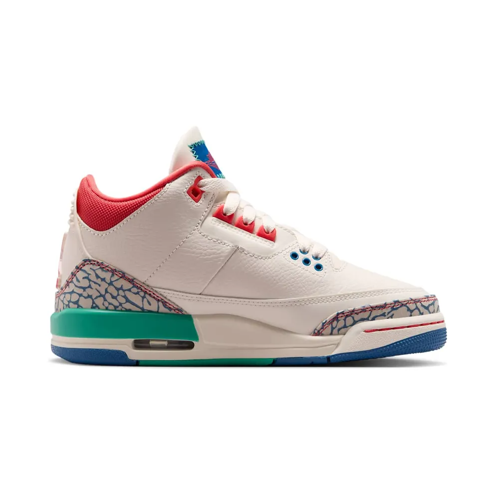 Air Jordan 3 – Play Your Way – “Chalk / True Blue / Kinetic Green / Track Red” (IO2076-100)