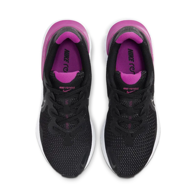 Nike Renew Run Black White (W) Black/White-Fire Pink-Metallic Dark Grey (CK6360-004)
