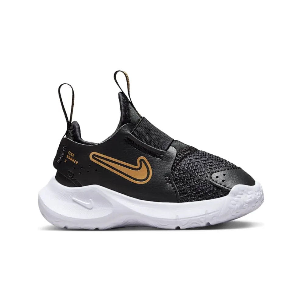 Nike Flex Runner 3 Black White Metallic Gold (FN1478-006)