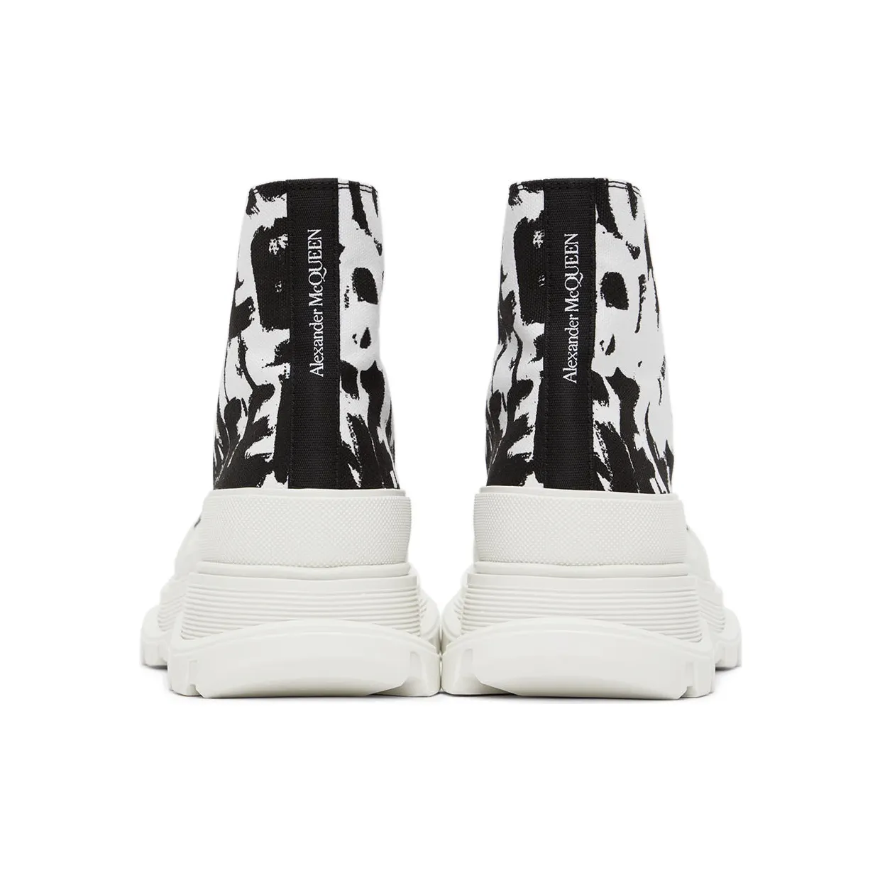 Alexander McQueen Black & White Graffiti Tread Slick Sneakers (705667W4TG4) (2)