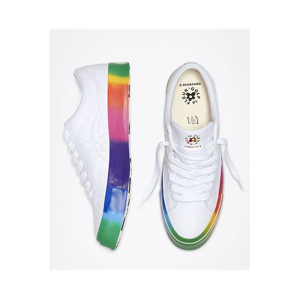 Converse One Star Ox Golf Le Fleur Rainbow Sole White/White-Multi (166409C)