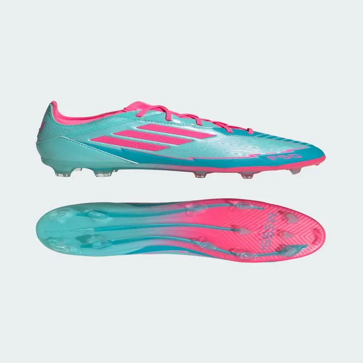 adidas F50 Elite Messi Firm Ground Boots Kids “Flash Aqua / Lucid Pink / Lucid Cyan” (IH0930)