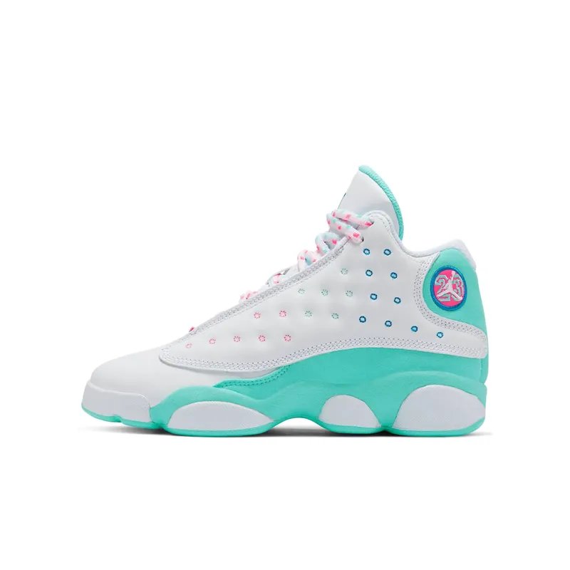 Jordan 13 Retro White Soar Green Pink (GS) White/Soar-Green-Pink (439358-100)