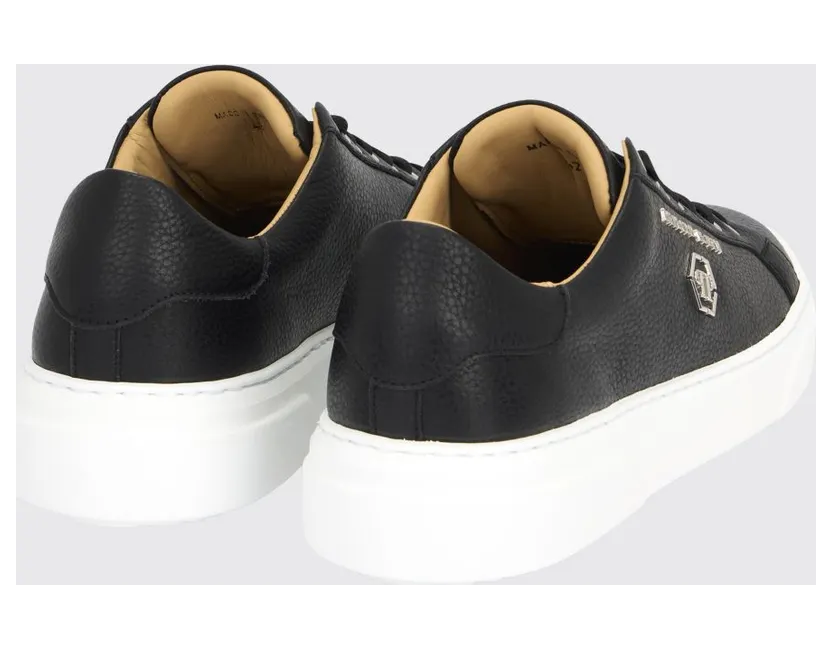 Philipp plein Low-Top Lace-Up Smooth Leather Sneakers with Round Toe Black (UAFSUSC1085PLE010N02) (2)