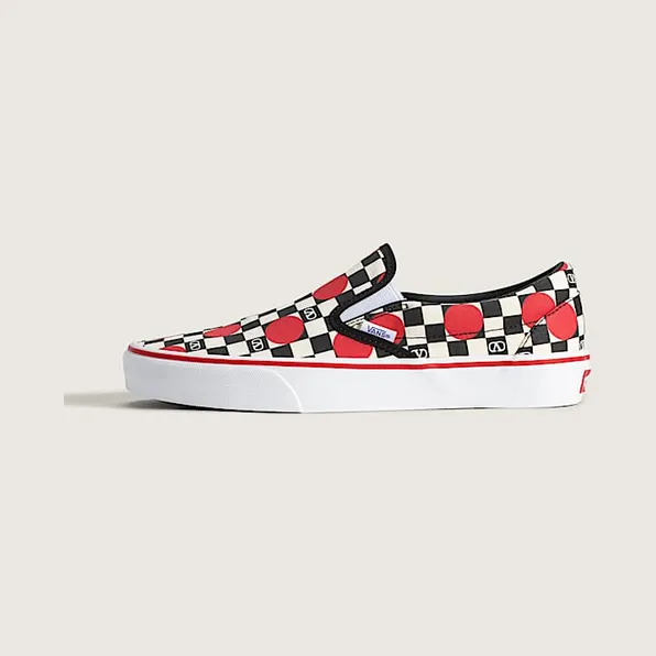 Vans Classic Slip-On Valentino Garavani Checkerboard Big Dots Black White Red (VN000XW4E0L)
