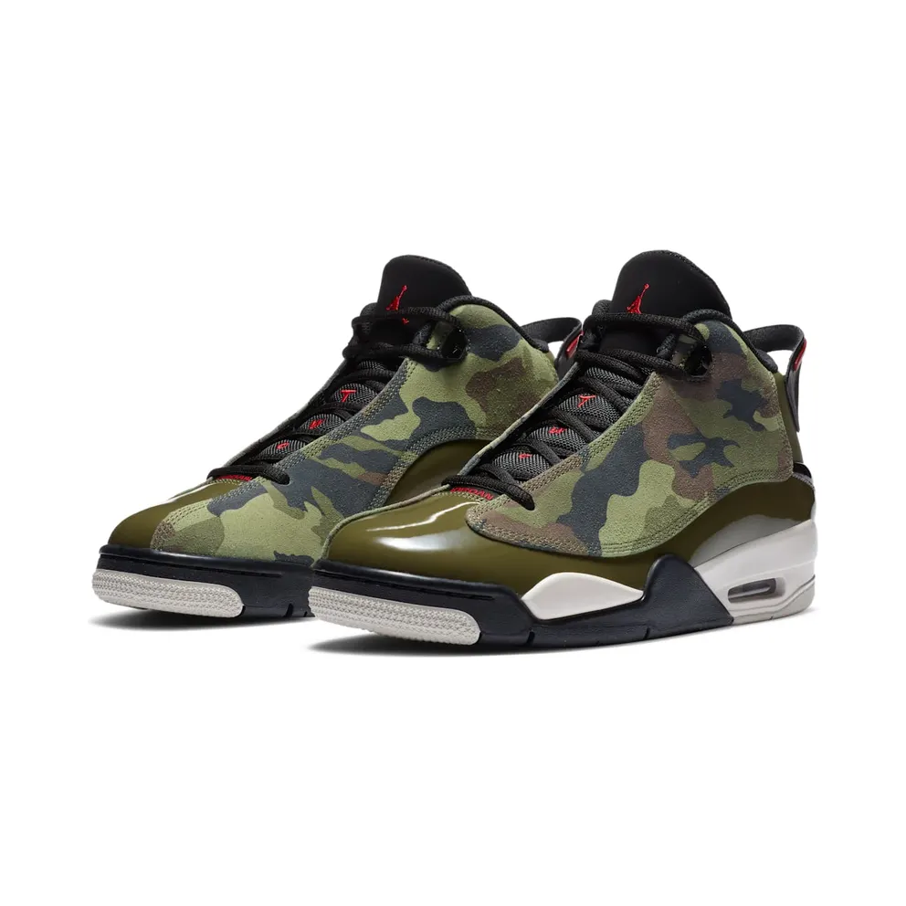 Jordan Dub Zero Camo Medium Olive/Black-Light Bone-Gym Red (311046-200)